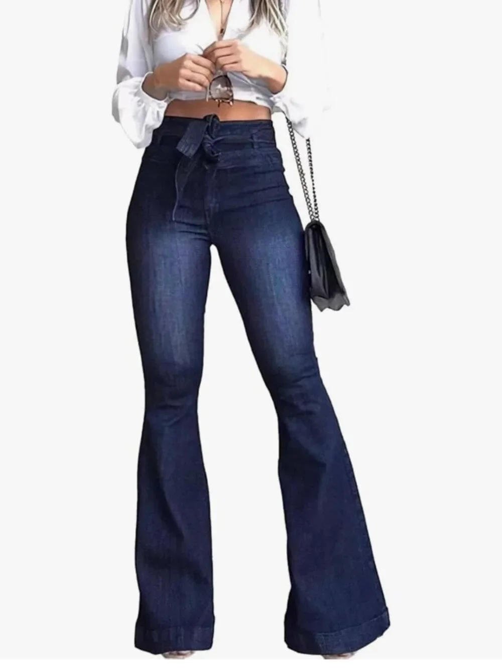 NWT KDF Fashion | High Waisted Flare Bell Bottom Jeans | Size 16 - Picture 2 of 5